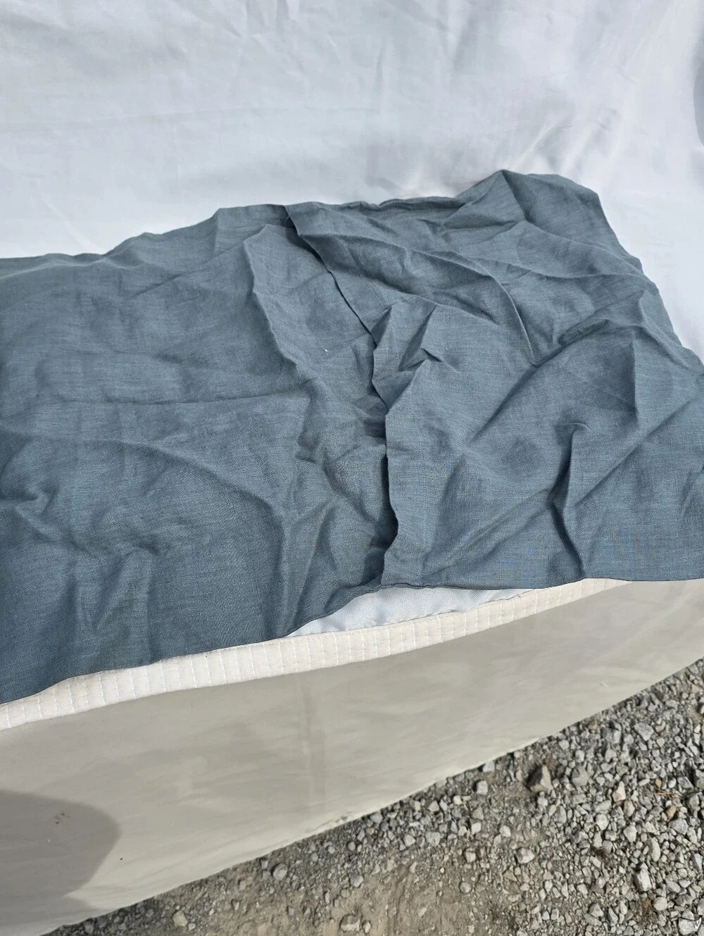 New Quince European 100% Linen Duvet Cover & SHAM SET Ocean Full Queen